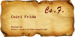Csiri Frida névjegykártya